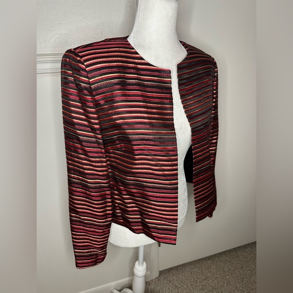 Maggy London Red and Black Striped Blazer size 8 - Picture 3 of 7